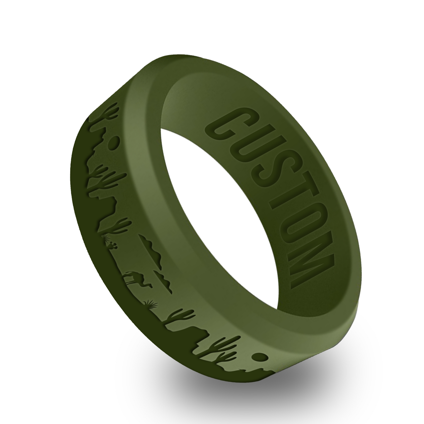 Desert Boho Personalized Silicone Beveled Ring