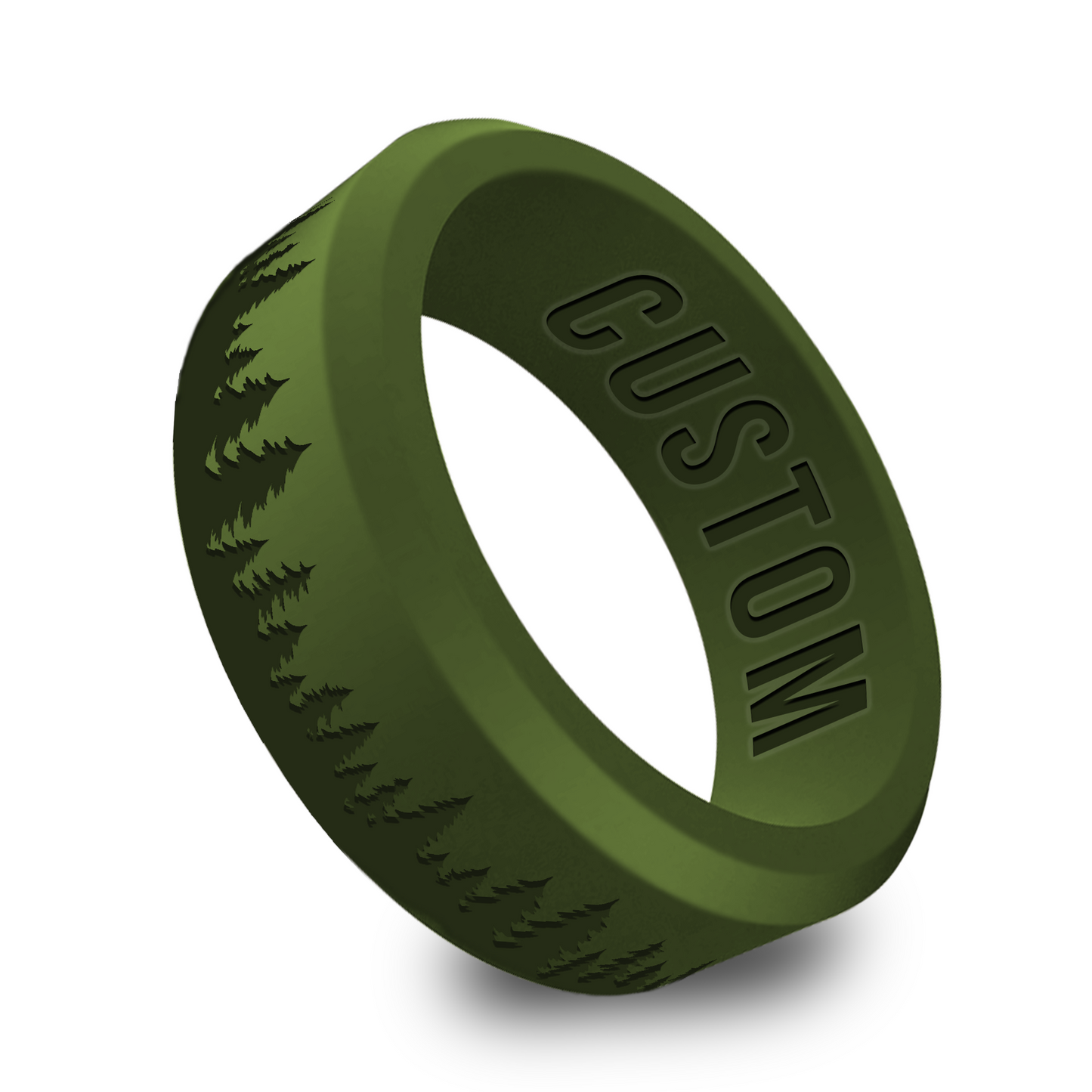 Forest Tree Personalized Silicone Beveled Ring
