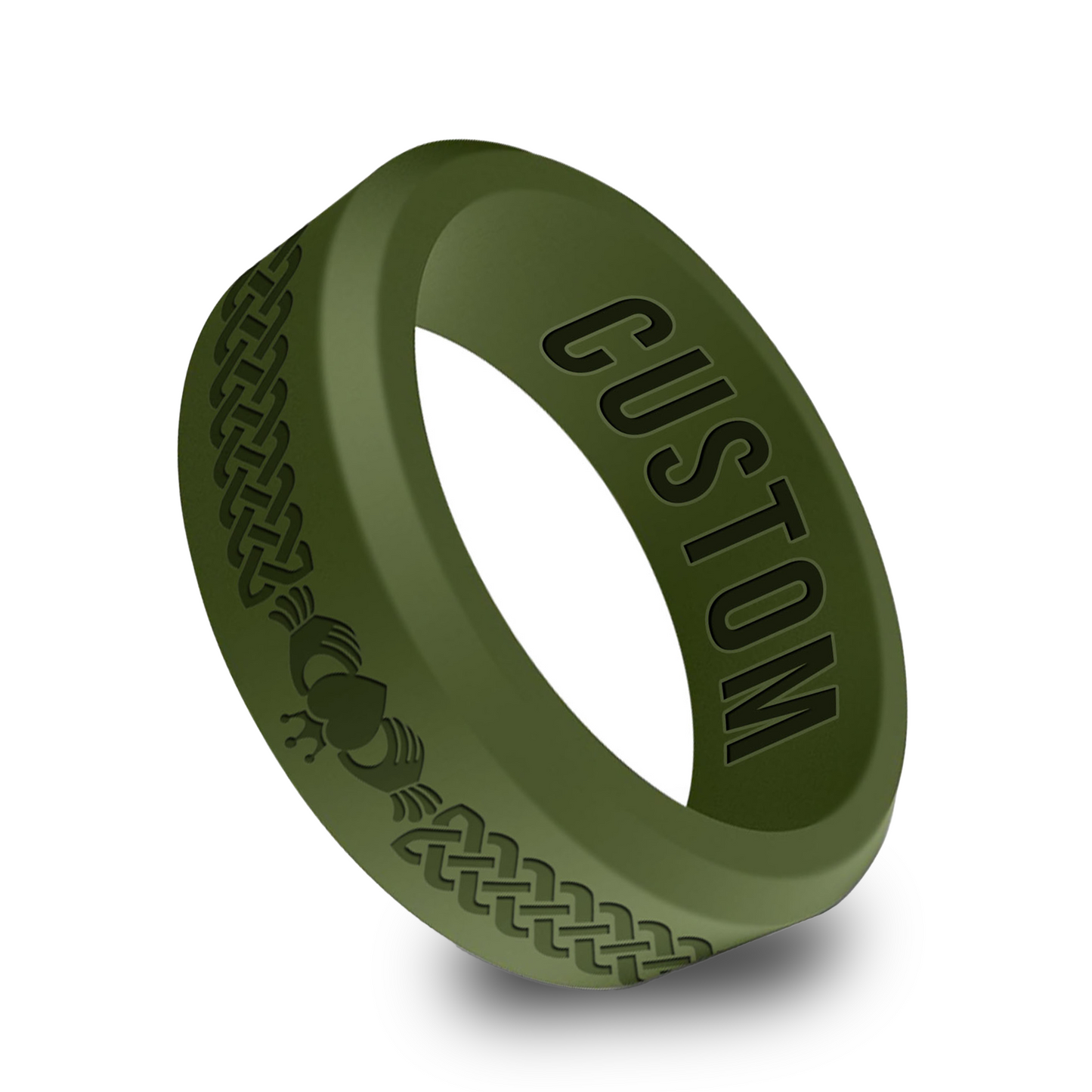 Claddagh Personalized Silicone Beveled Ring