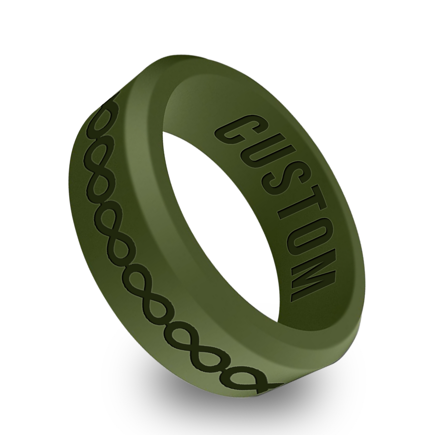 Infinity Symbol Personalized Silicone Beveled Ring