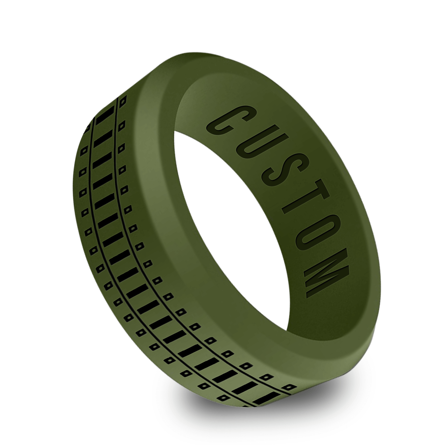 Railroad Train Personalized Silicone Beveled Ring