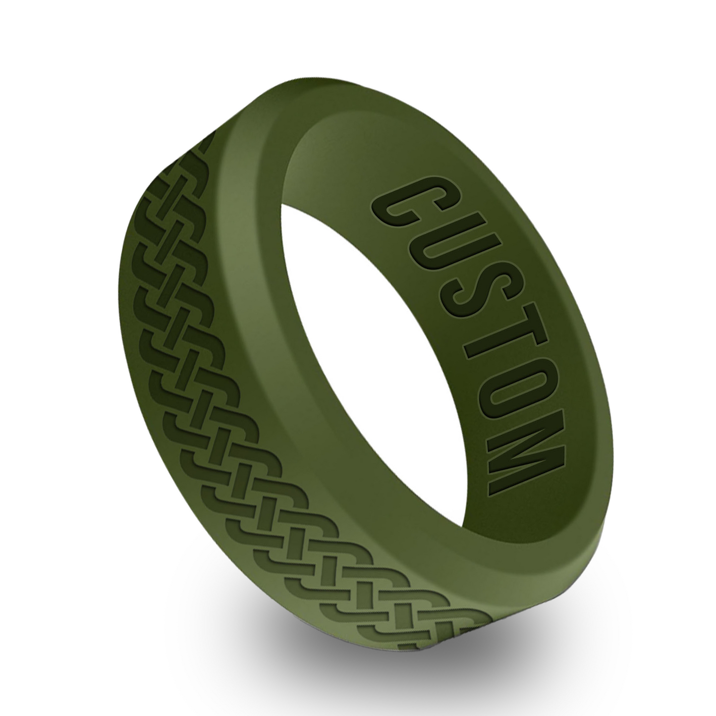 Celtic Personalized Silicone Beveled Ring