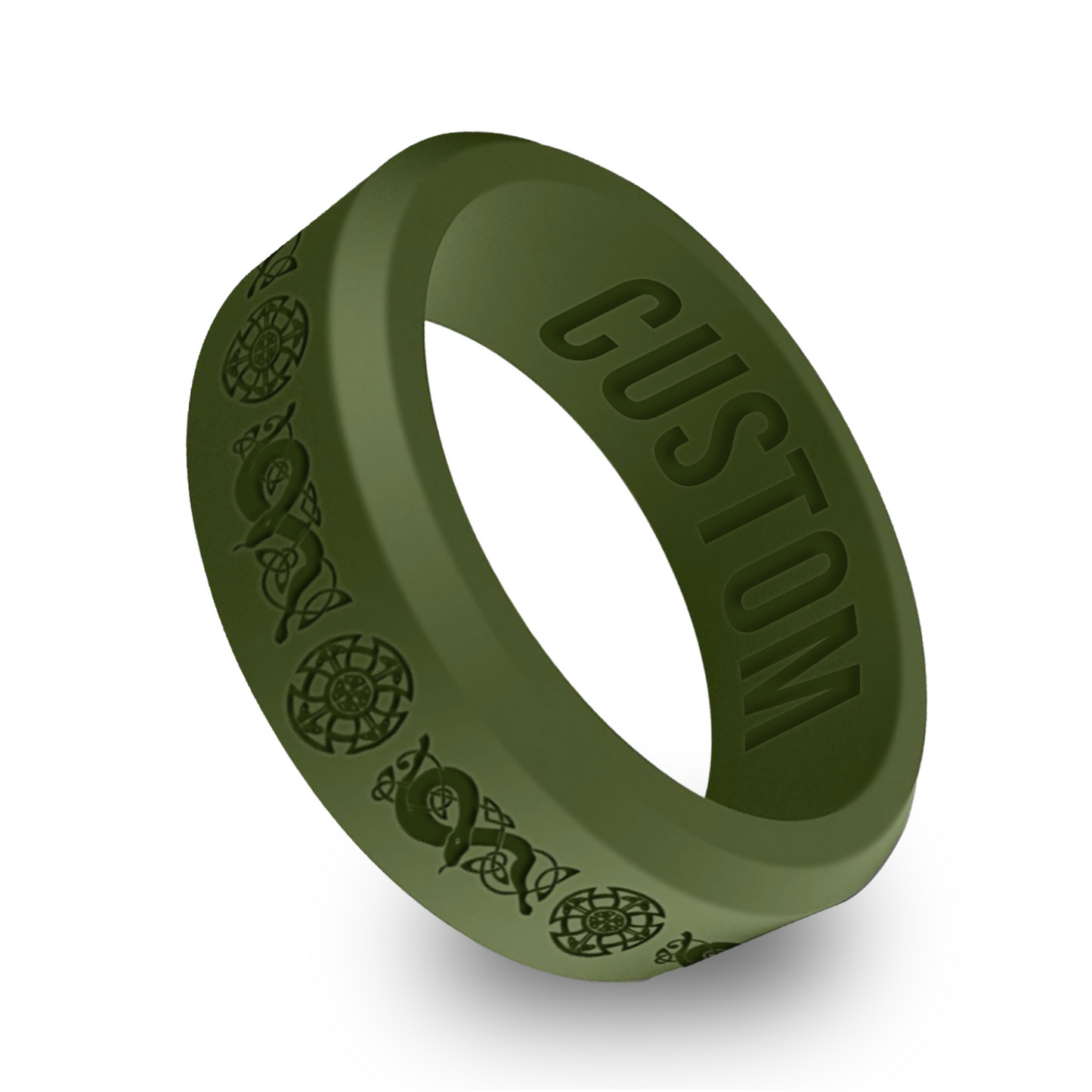 Celtic Warrior Shield Personalized Silicone Beveled Ring