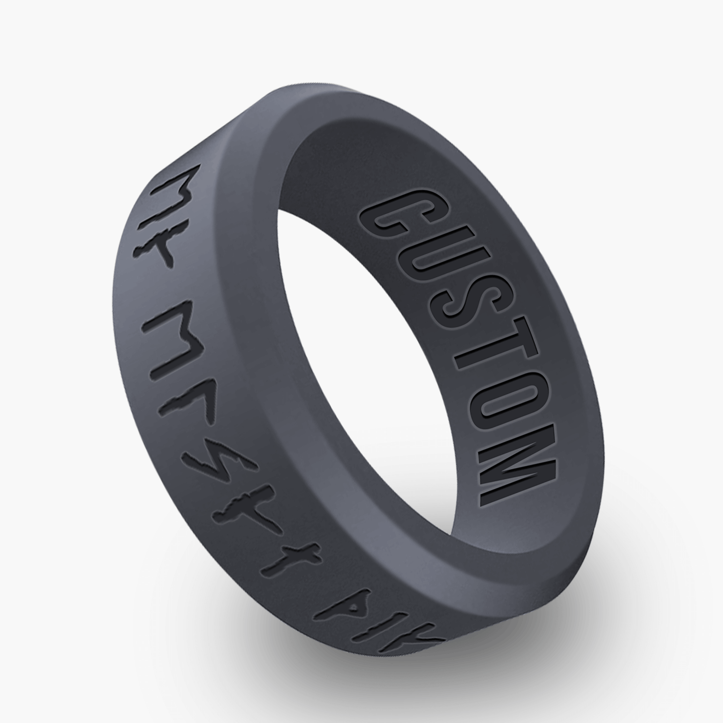 Viking Rune "I Love You" Personalized Silicone Beveled Ring