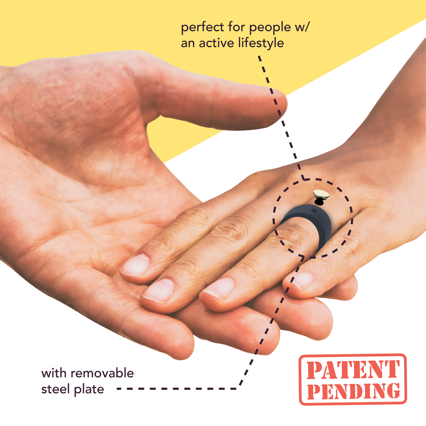 Personalized Silicone Beveled Ring w/ Removable Stainless Steel Plate