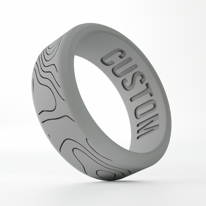 Topographic Map Personalized Silicone Beveled Ring