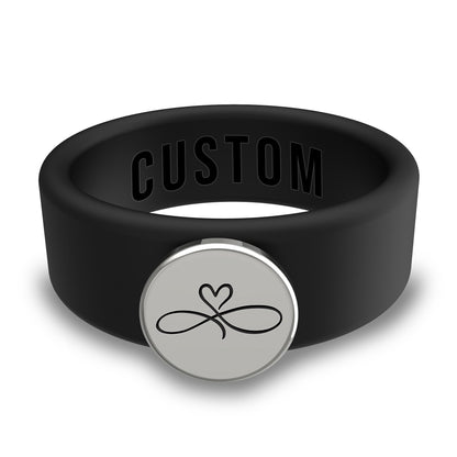 Personalized Silicone Beveled Ring w/ Removable Stainless Steel Plate