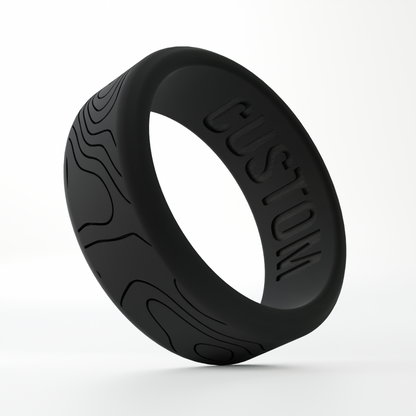 Topographic Map Personalized Silicone Beveled Ring