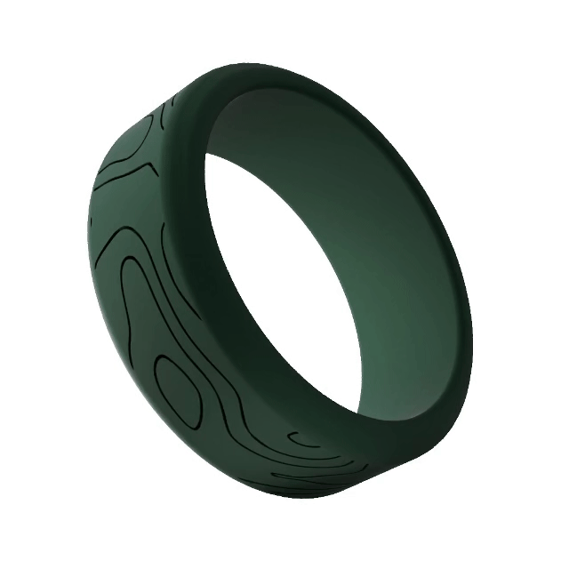 Topographic Map Personalized Silicone Beveled Ring