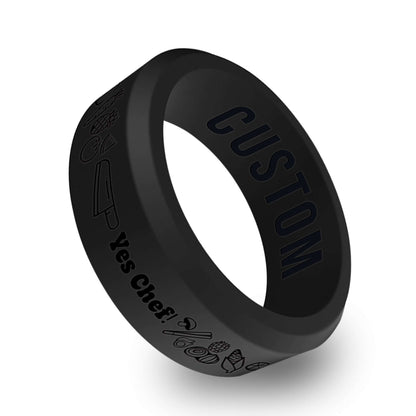 Yes Chef Personalized Silicone Beveled Ring