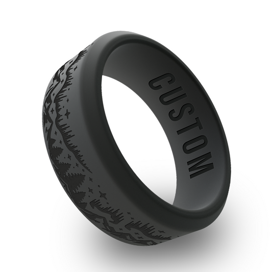 Aurora Borealis Personalized Silicone Beveled Ring