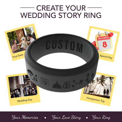 Love Story Ring Personalized Silicone Beveled Ring