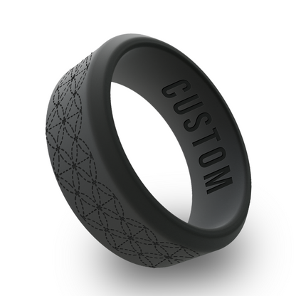 Japanese Sashiko Personalized Silicone Beveled Ring