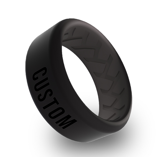 Air Vent Breathable Personalized Silicone Beveled Ring