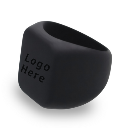 Personalized Silicone Insert Logo Chunky Square Signet Statement Ring