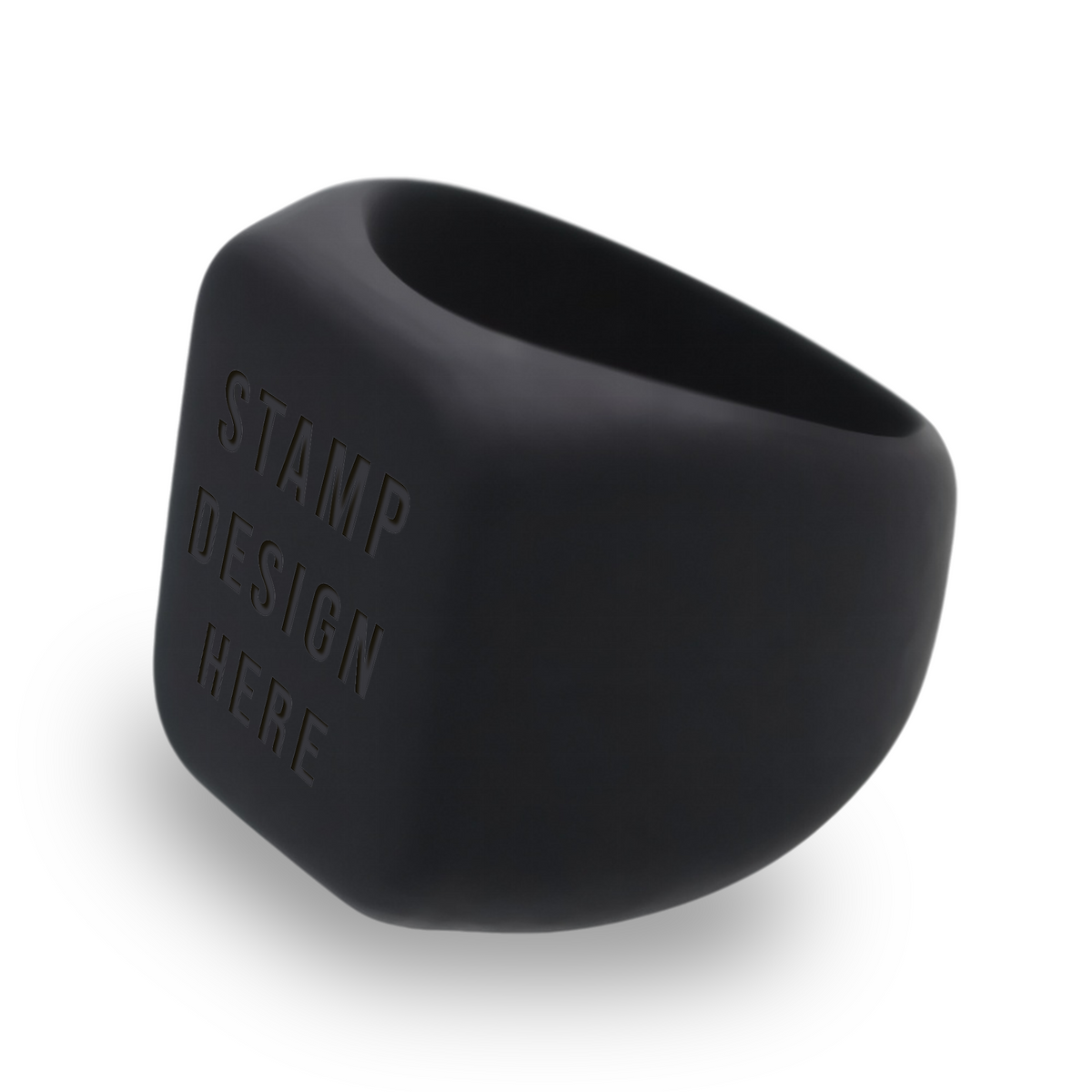 Personalized Silicone Insert Your Own Stamp Design Here Square Signet Statement Ring