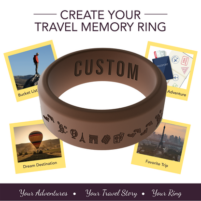 Travel Memory Adventure Ring Personalized Silicone Beveled Ring