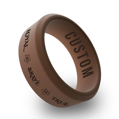 Loyal Brave True Personalized Silicone Beveled Ring