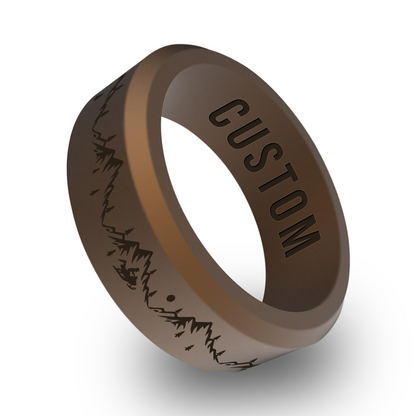 Snowmobile Personalized Silicone Beveled Ring