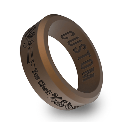 Yes Chef Personalized Silicone Beveled Ring