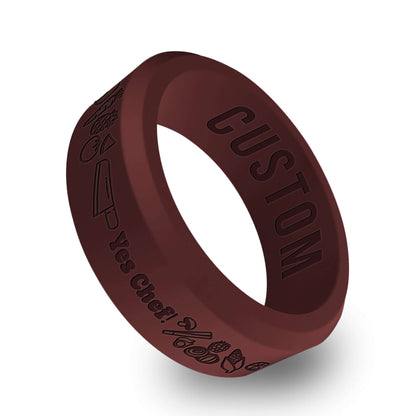 Yes Chef Personalized Silicone Beveled Ring