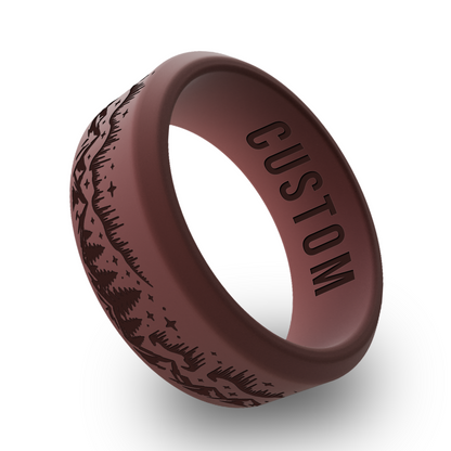 Aurora Borealis Personalized Silicone Beveled Ring