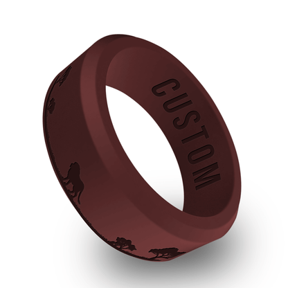Lion Jungle Personalized Silicone Beveled Ring