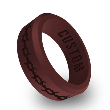 Spike Chain Personalized Silicone Beveled Ring