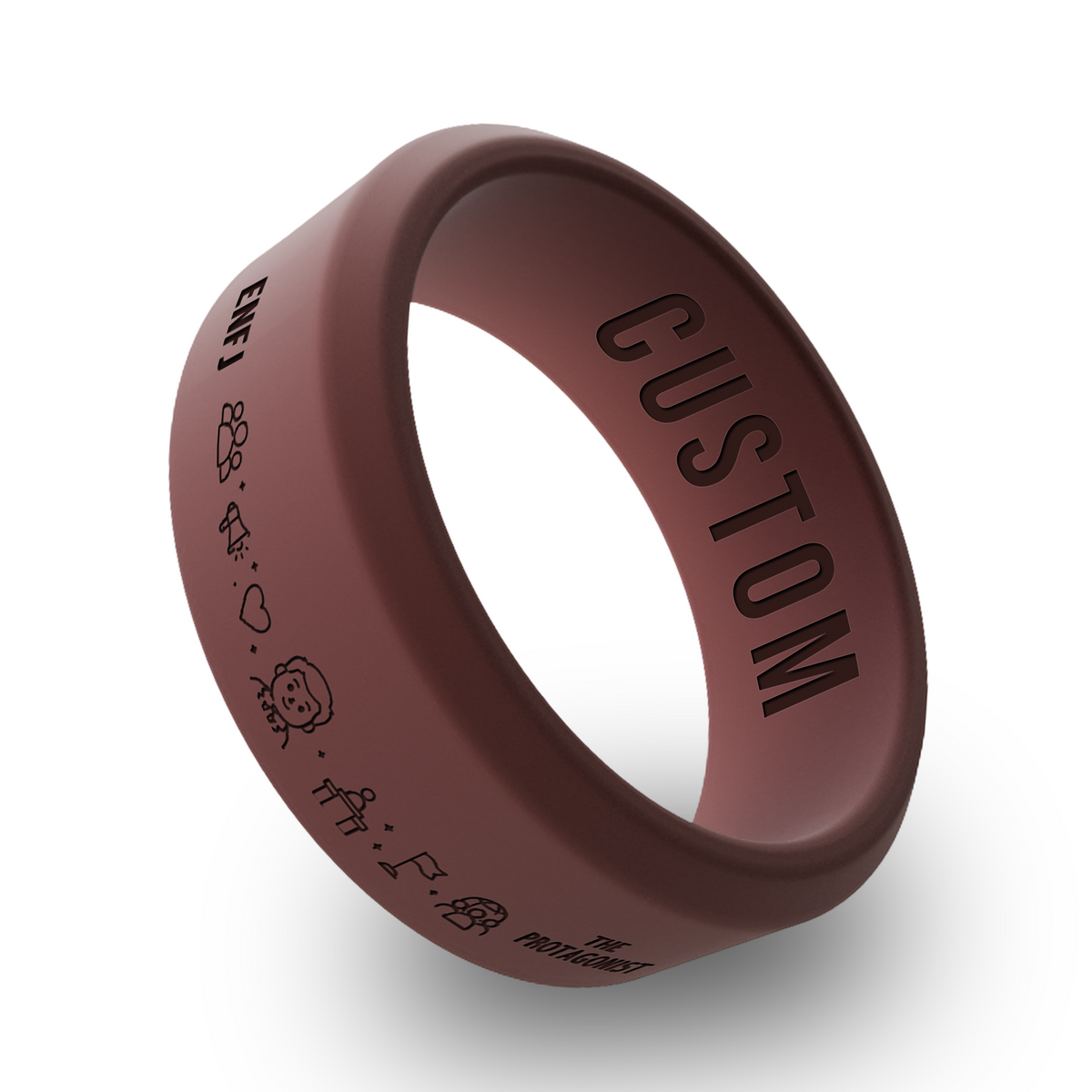 Personality Types Personalized Silicone Beveled Ring