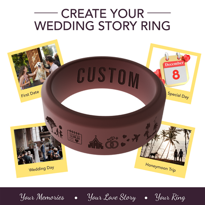 Love Story Ring Personalized Silicone Beveled Ring