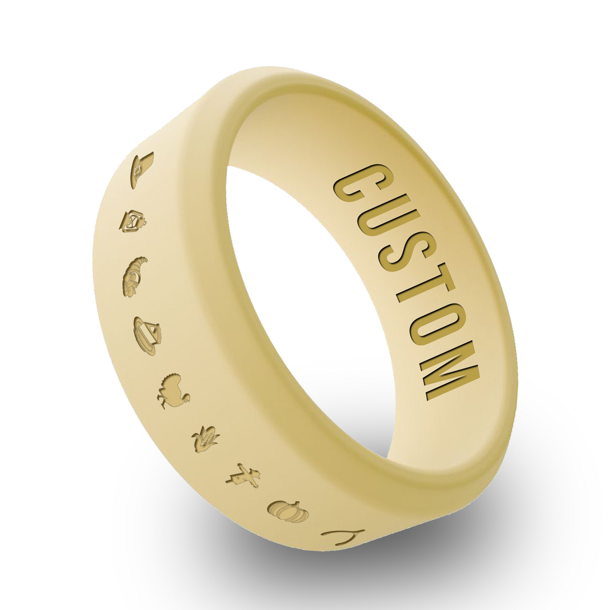 Thanksgiving Personalized Silicone Beveled Ring