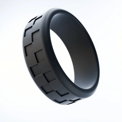 Checkered Personalized Silicone Beveled Ring