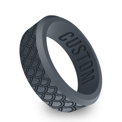 Fish Scale Koi Ring Personalized Silicone Beveled Ring