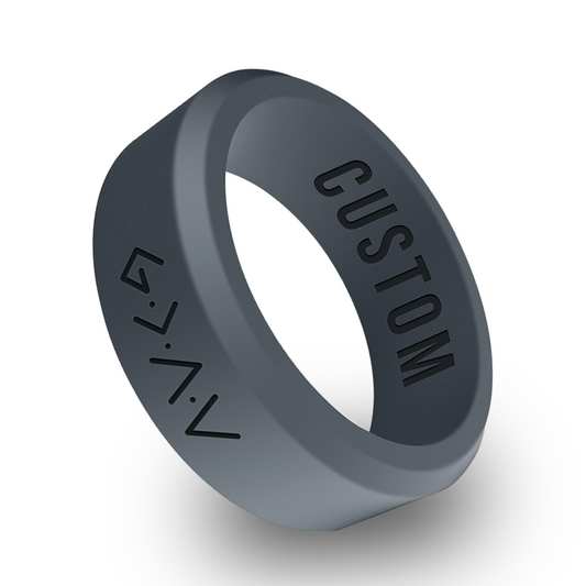 God is Greater than the Highs and Lows Personalized Silicone Beveled Ring