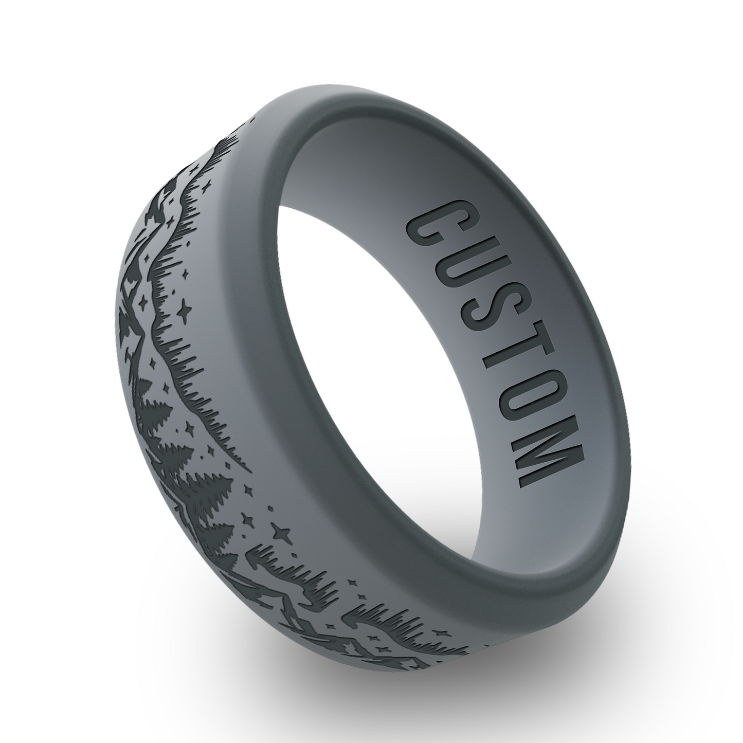 Aurora Borealis Personalized Silicone Beveled Ring