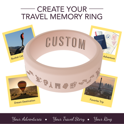 Travel Memory Adventure Ring Personalized Silicone Beveled Ring