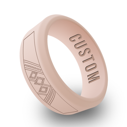 Diamond 2 Personalized Silicone Beveled Ring