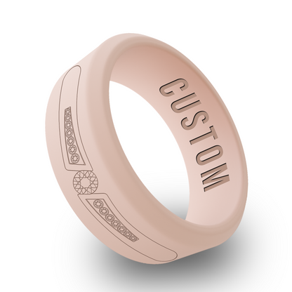 Diamond 1 Personalized Silicone Beveled Ring