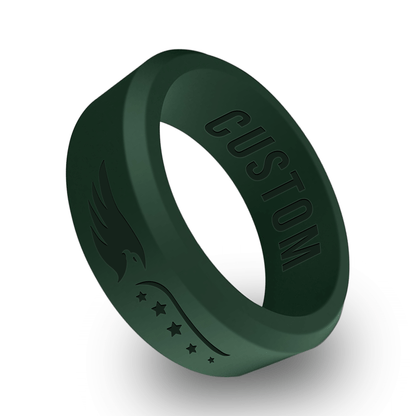 American Flag 1 Personalized Silicone Beveled Ring