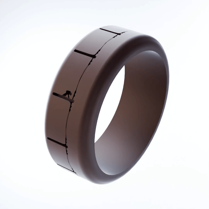 Lineman Personalized Silicone Beveled Ring