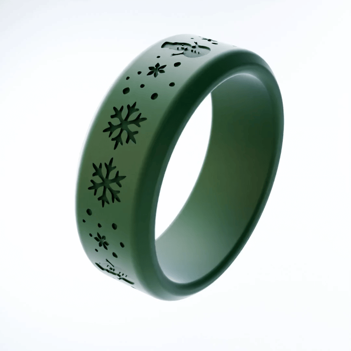 Christmas Personalized Silicone Beveled Ring