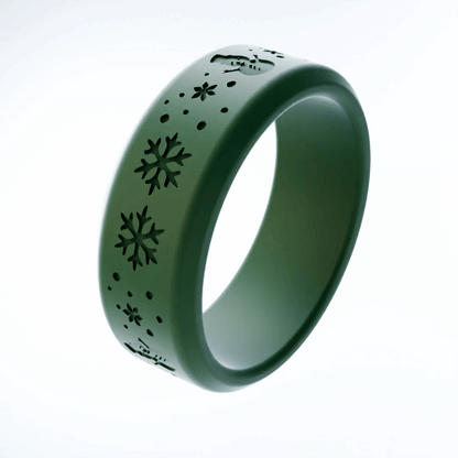 Christmas Personalized Silicone Beveled Ring
