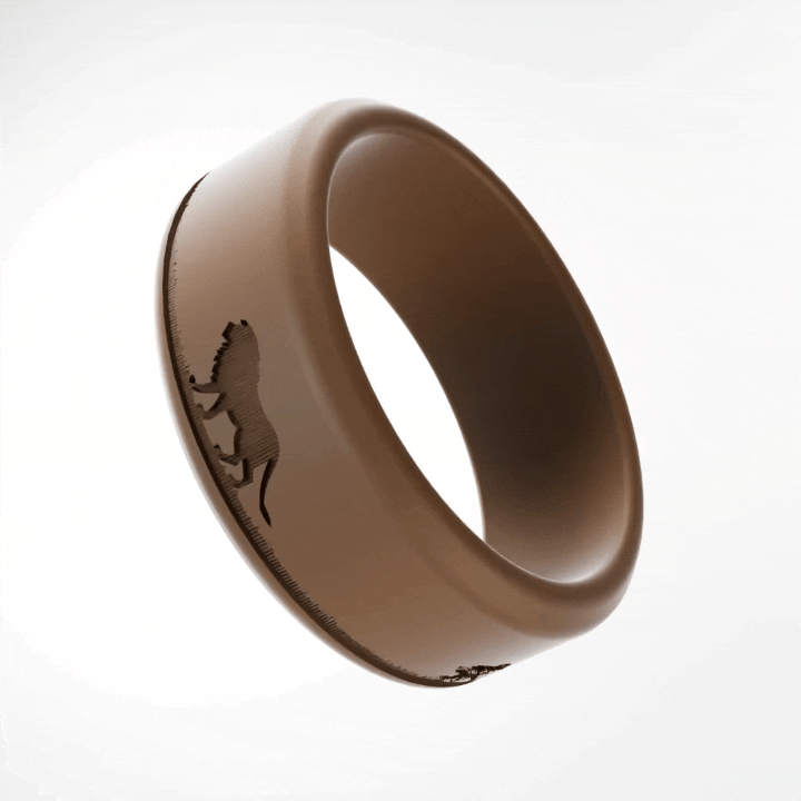 Lion Jungle Personalized Silicone Beveled Ring
