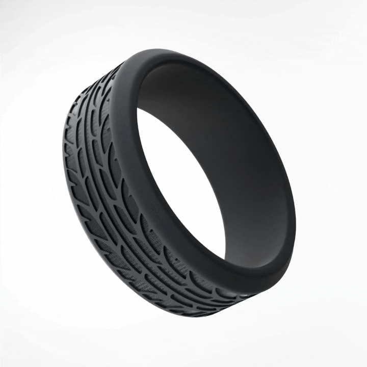 Car Tire Personalized Silicone Beveled Ring