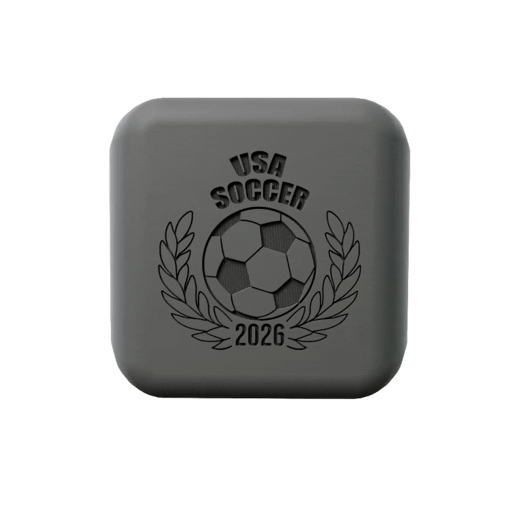 Personalized 2026 USA SOCCER Silicone Chunky Square Signet Statement Ring