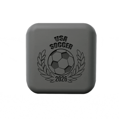 Personalized 2026 USA SOCCER Silicone Chunky Square Signet Statement Ring