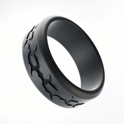 Spike Chain Personalized Silicone Beveled Ring