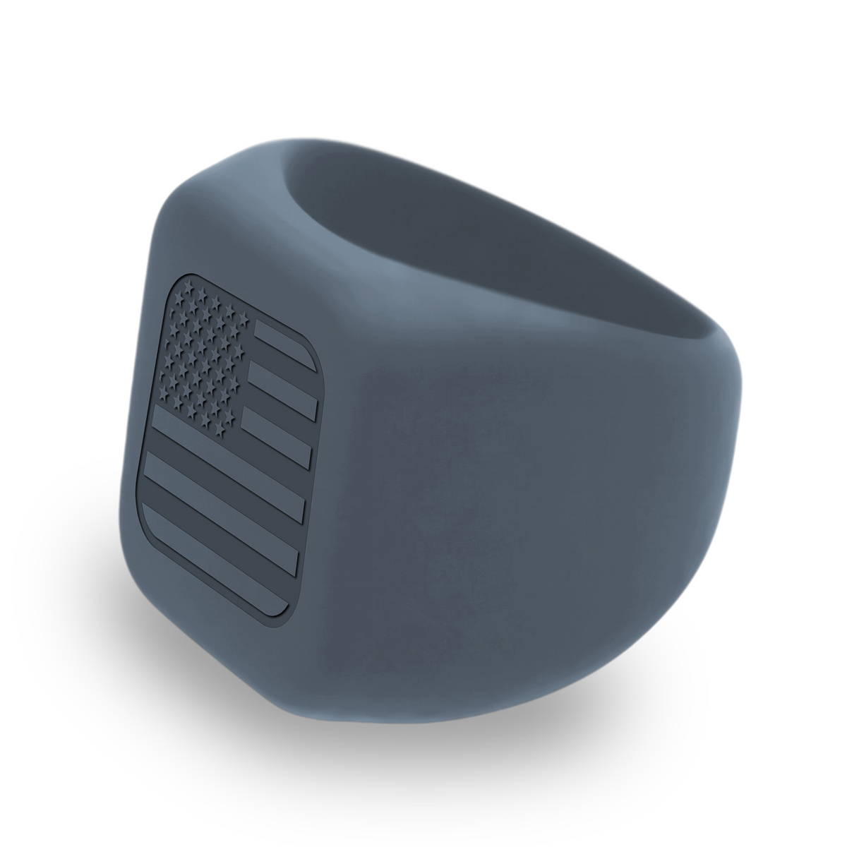 Personalized Silicone US Flag Square Signet Statement Ring