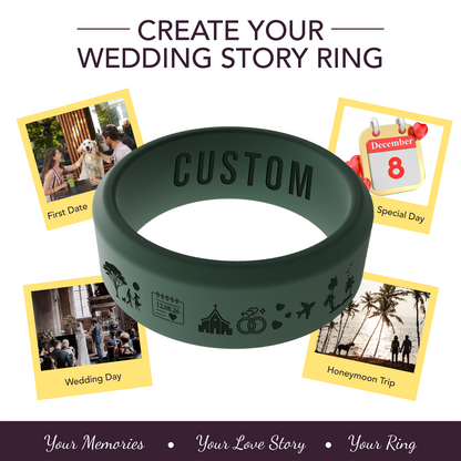 Love Story Ring Personalized Silicone Beveled Ring