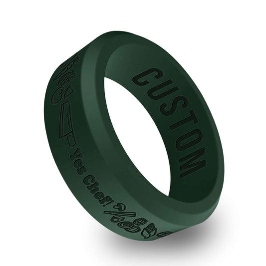 Yes Chef Personalized Silicone Beveled Ring